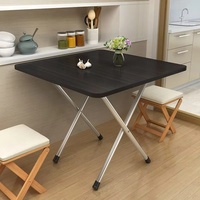 Table pliante carrée, table à manger pliable en deux, utilitaire, intérieur/extérieur, pour la maison