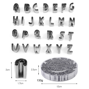 Juego de Cortadores de Galletas de Acero Inoxidable 430 con Letras y Números para Decoración de Pasteles y <span class=keywords><strong>Fondant</strong></span>, Venta Caliente - Product Image 2
