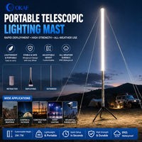 Mât télescopique OKF pour caméra CCTV, antenne de télécommunication, mât télescopique en aluminium, manivelle manuelle