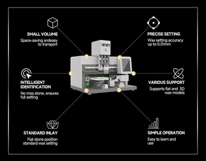 Machine de sertissage de pierres précieuses <span class=keywords><strong>CNC</strong></span> de bureau à <span class=keywords><strong>5</strong></span> axes pour bijoux, sertissage de cire métallique de haute précision avec effet 100% fait main - Product Image 3