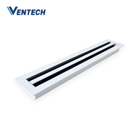 Diffuseur d'air linéaire en aluminium personnalisé Ventech VLSD-C, montage au plafond, garantie 1 an, pour hôpitaux, écoles, usage moderne