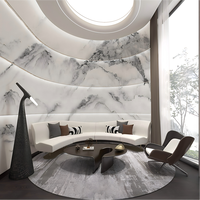 Panneau mural intérieur moderne en PVC marbré de 5 mm d'épaisseur, imperméable, haute brillance, avec revêtement UV BAIJAX