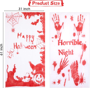 Tela Espeluznante para Fiesta de Halloween Pafu con Huellas de Manos, Calabazas, Murciélagos, Telarañas, Sangre, Gasa para Puerta, Decoración de Casa Embrujada para Suministros de Halloween - Product Image 4