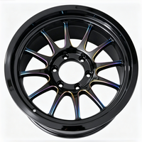 Jantes de course Deep Concave 18 pouces 6x139.7 bleu dégradé brûlé pour Tuner Sport, en alliage d'aluminium A356.2
