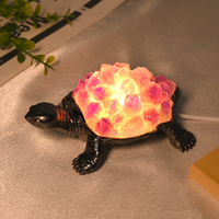 Lampe en cristal de tortue en améthyste et citrine naturelle en gros, veilleuse USB en pierre de cristal pour la décoration intérieure