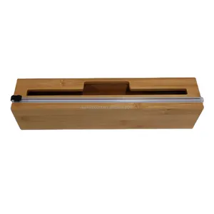 Distributeur de film magnétique <span class=keywords><strong>mural</strong></span> multifonction en <span class=keywords><strong>bois</strong></span> de bambou pour <span class=keywords><strong>cuisine</strong></span> avec coupe-glissière - Product Image 1
