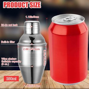 Shaker à cocktails Martini en acier inoxydable de qualité alimentaire, écologique, moderne, 550 ml, avec passoire intégrée, logo personnalisé - Product Image 2