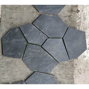 Dalles de pavage en ardoise naturelle fendue avec des fissures de glace, écologiques, durables, noires et rouillées pour la cour et le jardin de la villa - Product Image 6