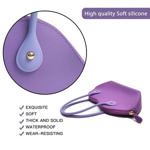 Wholesale Sweet Macaron Color Soft Silicone <b>Top</b> Handle Bag Ladies Casual Zipper Purse for Valentine's Gift & Party - Product Image 4