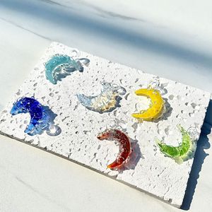 Creative Handmade Glazed Moon Pendant Personalized Fashion Jewelry Ornaments Diy Accessories Gift High-end <b>Light</b> Luxury - Product Image 1