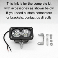 Phare de travail LED Baja Light 3 pouces 20W 1000lm blanc froid, étanche, antibrouillard, pour moto, 2 lentilles