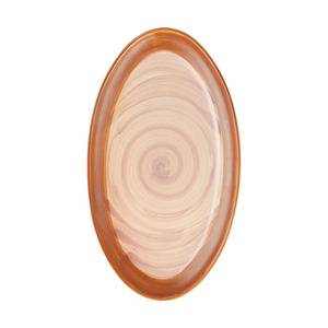 Aangepaste Keramische Handgeschilderd Houten Kleur Ovale Portie Schotel Porselein Vis Platen