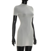 Robe moulante transparente Viviblook Y26DS074 pour femme, nouvelle collection été, sexy, à manches courtes, mini-robe de soirée
