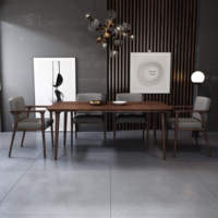 Chaise en bois massif de style rétro minimaliste moderne de luxe MULIGNA, chaise de salle à manger pour la maison, le restaurant, l'hôtel avec accoudoirs en bois massif
