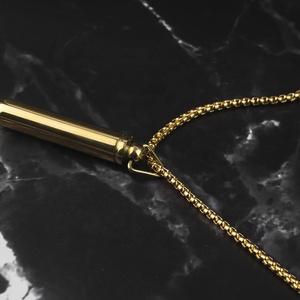 <span class=keywords><strong>Bullet</strong></span> şekli paslanmaz çelik kremasyon kolye kolye evcil keepashes <span class=keywords><strong>Urns</strong></span> kül altın renk takı için - Product Image 5