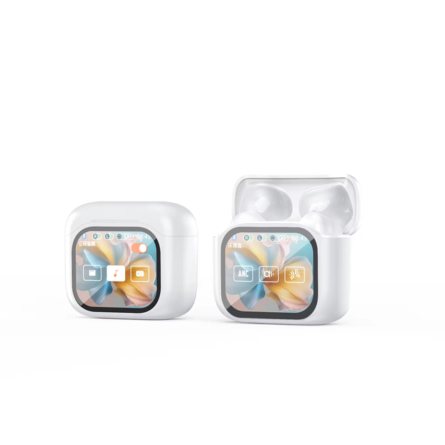 LED Digital Display Touchscreen In-Ear Smart Screen Headphone ANC Screen Translation Earphones Customised Earbuds