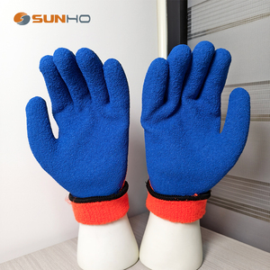 Guantes de Trabajo de Seguridad con Aislamiento Térmico, Guantes de Invierno, Guantes de Protección de Látex con Revestimiento Acrílico Negro CE - Product Image 1