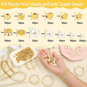 Juego de 24 Compartimentos de Perlas de Imitación de 6mm, Perlas Espaciadoras para Manualidades, Accesorios para Hacer Joyería, Perlas Redondas para Pulseras y Pendientes - Product Image 4