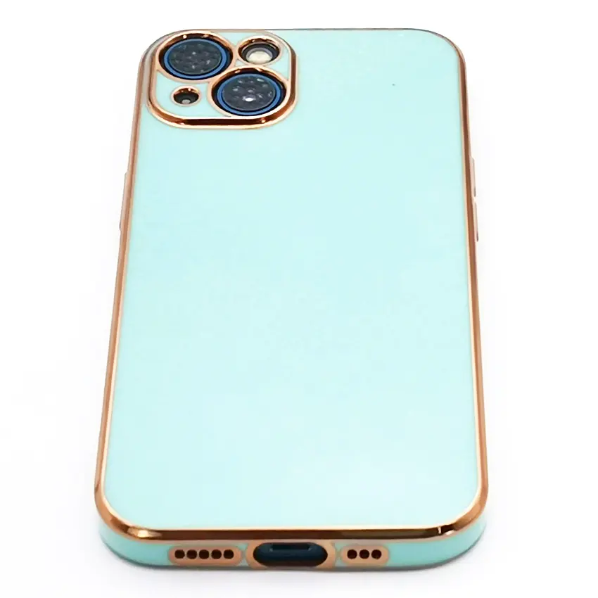 New Stylish Electroplating Soft TPU Case For Iphone 13 14 Pro Max Gold Glossy Plated Frame Phone Case Cover