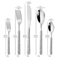 Ensemble complet de couverts de style occidental en acier inoxydable 304 pour mariage et événements
