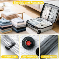 Sac de rangement sous vide G-Vacuum pour voyage, avec pompe, pour bagages et valises, économiseur d'espace pour vêtements et pochettes de compression de voyage