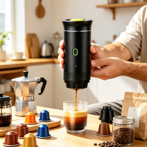 Cafetera Portátil en Caja de Regalo, Cafetera Espresso 3 en 1 con Calentamiento, Mini Cafetera de 20 Bares para Ventas Navideñas OEM - Product Image 1