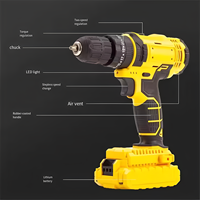 Perceuse électrique sans fil 21V au lithium, la meilleure, avec moteur sans balais, ensemble combiné d'outils de perçage puissants