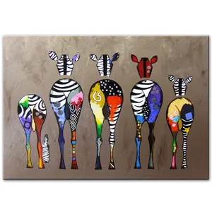 Abstract Zebra Canvas Art Schilderijen Op De Muur Kleurrijke Afrikaanse Dieren grote moderne olieverf abstract canvas wall art