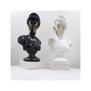 2024 Custom Pop Art Glasvezel Griekse Mythologie Decoraties David Venus W. Masker Buste Beeldje Beeld Sculptuur Venus Buste Standbeeld