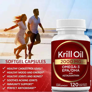 Ausreson OEM Halal 2000mg Antártico Krill Oil <span class=keywords><strong>Softgel</strong></span> Cápsulas Precios Suplemento para la salud del corazón DHA Omega 3 Krill Oil Softgels - Product Image 2