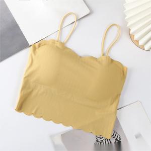 Soutien-gorge sans couture à bord ondulé de <span class=keywords><strong>taille</strong></span> unique Y2k sans anneau en acier sangle respirante enveloppée autour de la poitrine - Product Image 2