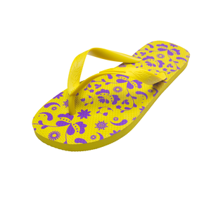 Tongs personnalisées pour sublimation, tongs à talons bas léopard, tongs jaunes, <span class=keywords><strong>sandales</strong></span>, pantoufles pour femmes - Product Image 4