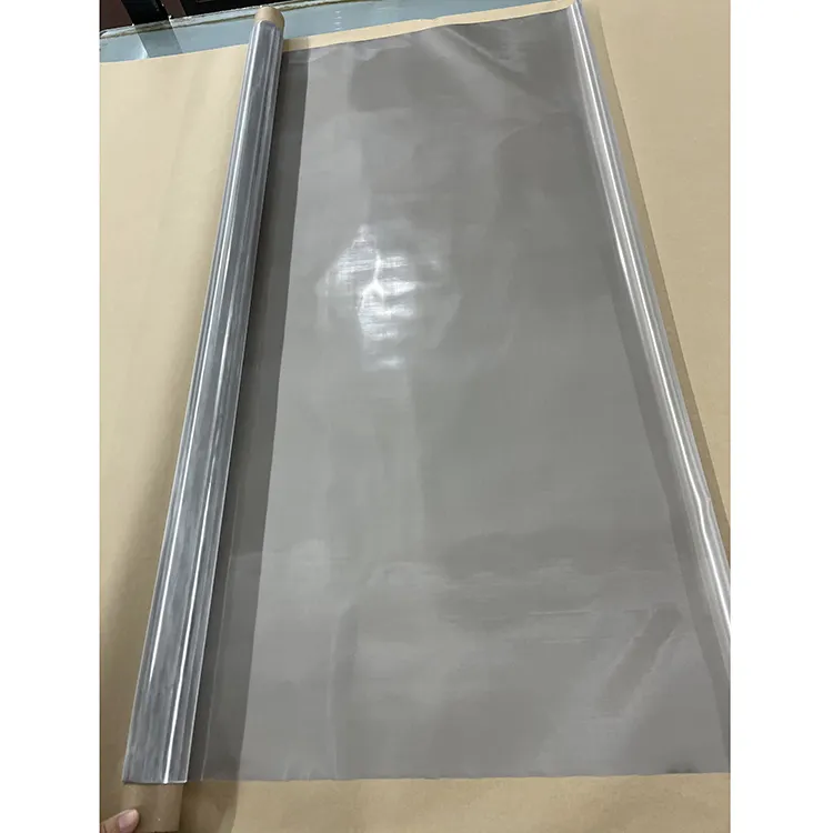 Rete serigrafica in filo di acciaio inossidabile 304 con larghezza di 1.22 m utilizzata per la stampa di batterie solari