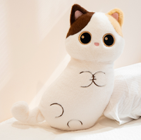 Coussin décoratif en forme de chat mignon, coussin de tête de lit pour canapé, peluche chat noir petit et long