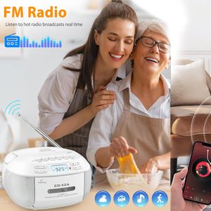 <span class=keywords><strong>Lecteur</strong></span> de cassettes et de <span class=keywords><strong>CD</strong></span> <span class=keywords><strong>portable</strong></span> avec <span class=keywords><strong>radio</strong></span> AM FM, Bluetooth, son stéréo, écran LCD pour cadeau à domicile - Product Image 6
