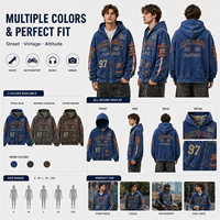 Sweat à capuche épais pour homme, coupe décontractée, style vintage, délavé, effet vieilli, effet éclaboussures et délavé à l'acide