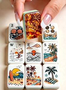 Ensemble de Mahjong de style <span class=keywords><strong>américain</strong></span> à quatre niveaux, magnifiquement sculpté, jeu de Mahjong portable, idéal pour les voyages et les rassemblements - Product Image 3