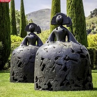 YOUFINE Escultura de Jardín Abstracta de Bronce de Manolo Valdés, Estatua de Dama