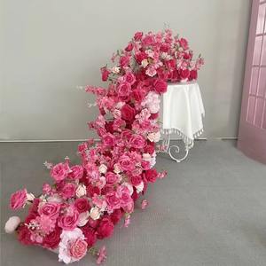 Camino de Mesa de Flores Blancas de Lujo para Boda, Flores Artificiales Decorativas, Fondo de Escenario, Decoración para Fiestas, Suministros de Alta Calidad - Product Image 4