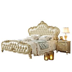 Ensemble de chambre à coucher <span class=keywords><strong>royal</strong></span> au design moderne de luxe, en acajou sculpté à la main avec rangement, lit king-size rembourré, 2 tables de chevet, pour maison, hôtel, <span class=keywords><strong>appartement</strong></span> - Product Image 1