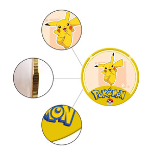 Pièce de monnaie commémorative en métal colorée sur le thème de l'anime japonais Pokémon, médaille classique de remise de diplôme - Product Image 5