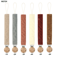 Vente en gros de pinces en bois personnalisées pour bébé Chaîne de sucette en tissu pour bébé