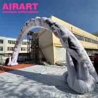 Arche gonflable géante personnalisée à motif gris, portail d'entrée gonflable pour la décoration d'événements sportifs, de courses et de parcs de jeux