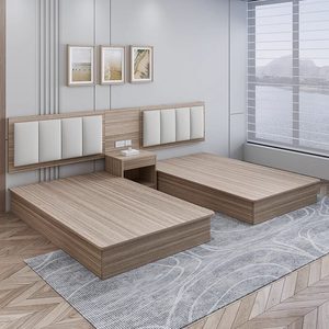 Hotel <b>Beds</b> Standard Rooms Full Sets for Single/Double/King Guesthouse Apartments Furniture Custom - Product Image 3