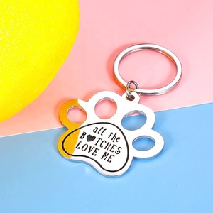 사용자 정의 DIY 도매 은색 발톱 개 태그 레터링 섬세한 간단한 금속 태그 - Product Image 3