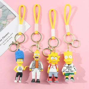 Joylit, venta al por mayor, superlindo llavero de historia familiar de los Simpsons de dibujos animados para mochila, colgante de coche, pequeño regalo - Product Image 3
