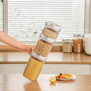 Bocaux de conservation alimentaire transparents en gros, qualité alimentaire, pour la cuisine et les voyages, 0,8L-1,8L, pour lait en poudre - Product Image 6