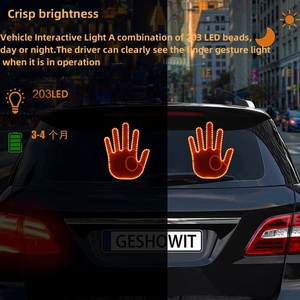 Lumière de fenêtre de voiture de couleur rouge de lumière de doigt de vente chaude avec la lumière menée par télécommande de voiture de doigt moyen de <span class=keywords><strong>Flik</strong></span> Me - Product Image 3