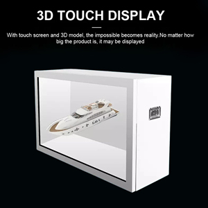 New 3D Hologram <span class=keywords><strong>LCD</strong></span> Áp phích kỹ thuật số chiếu tủ trong nhà tương tác màn hình cảm ứng trong suốt Showcase cho trung tâm mua sắm - Product Image 6