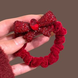 Cuerda para el pelo con lazo de terciopelo para mujer, banda elástica para el pelo de Año Nuevo, anillo para el pelo de alta elasticidad, cuerda para el pelo para cola de caballo alta, accesorio para el cabello - Product Image 3